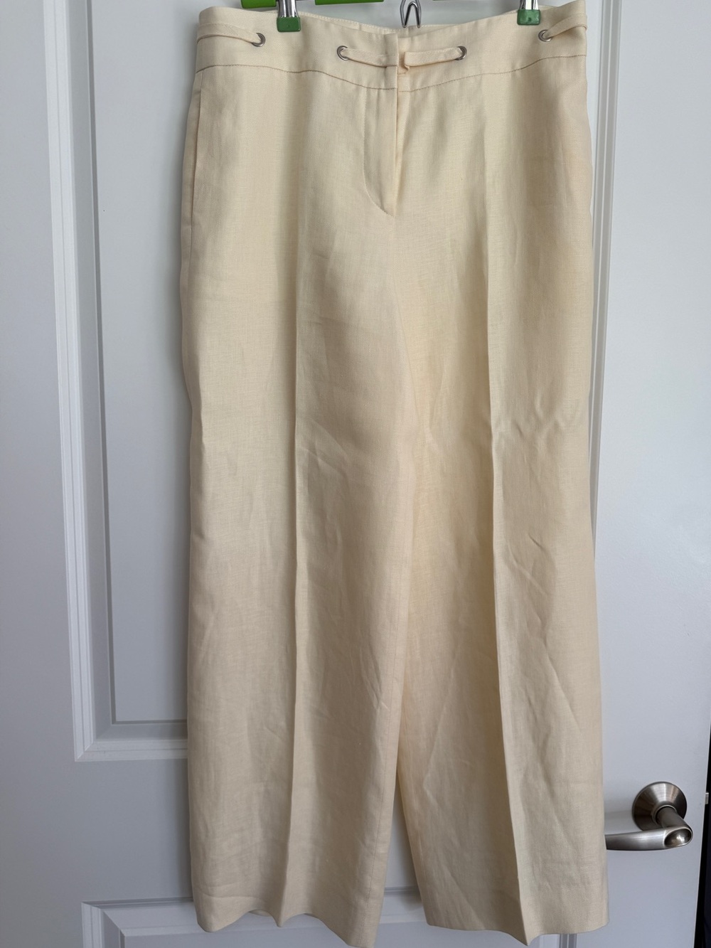Armani Collezioni Cream Linen Blend Pants | ARMANI PANTS | SIZE 6
